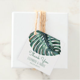 Wasserfarbenpalme Monstera Tropical Danke Square Geschenkanhänger