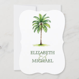 Wasserfarbenpalme Tree Elegante Hochzeitsfeier Pro Einladung