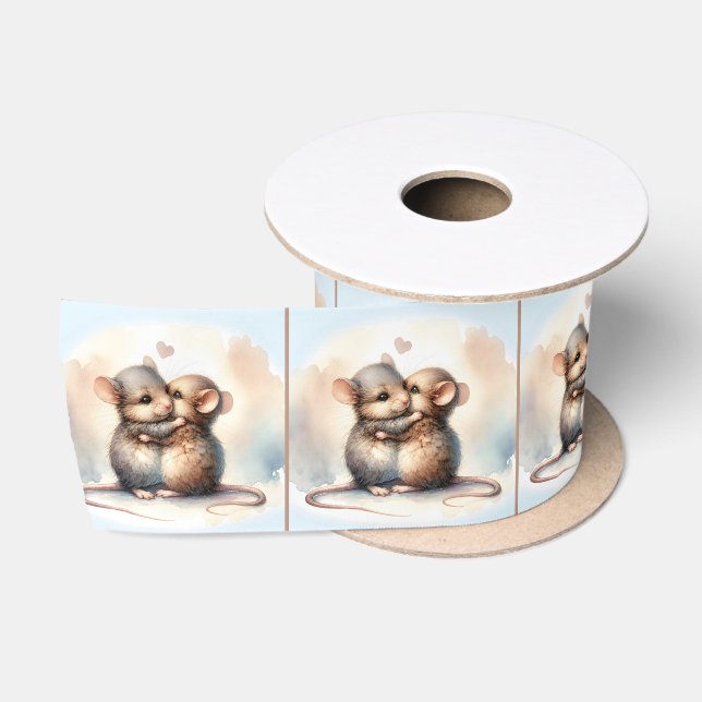 Wasserfarbenparadies für Mäuse Satinband (Spule)