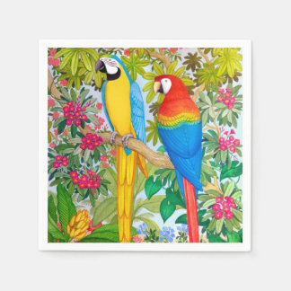 Wasserfarbenpartikel Papageien Napkins Serviette