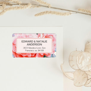 Wasserfarbenpeere PinkFlower Wedding RSVP-Adress Adressaufkleber