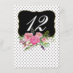 Wasserfarbenpeonies Hochzeitsempfang Tischnummer