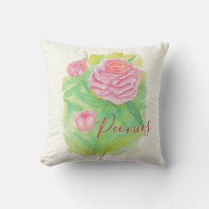 Wasserfarbenpeonies Pillow Kissen