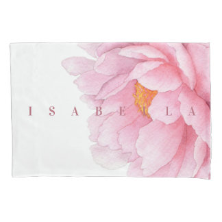 Wasserfarbenpeony Große Blumenbezeichnung Blush Co Kissenbezug