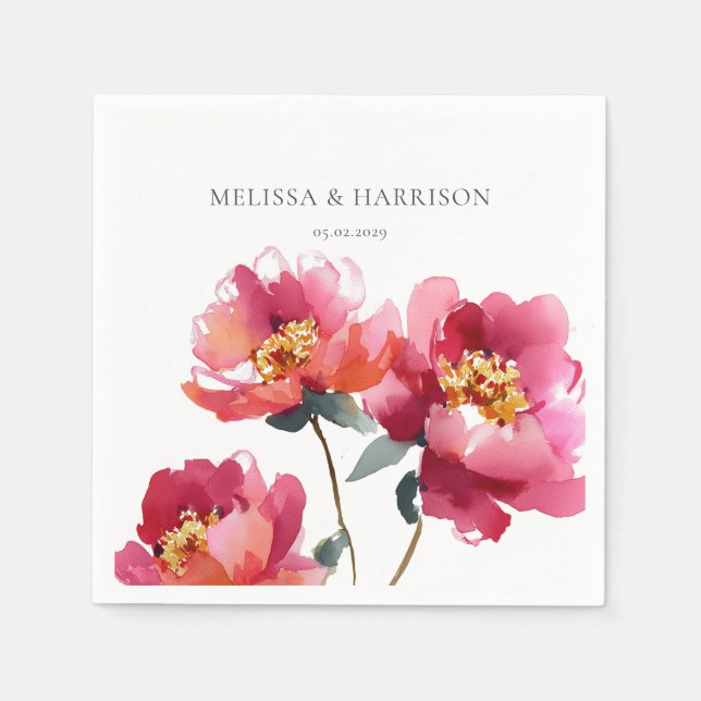 Wasserfarbenpfirsiche Serviette (Vorderseite)