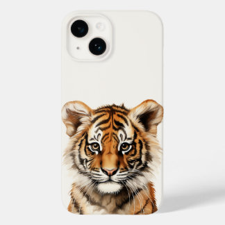 Wasserfarbenportrait eines kleinen Tiger Case-Mate iPhone 14 Hülle