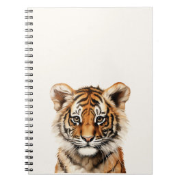 Wasserfarbenportrait eines kleinen Tiger Notizblock