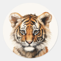 Wasserfarbenportrait eines kleinen Tiger