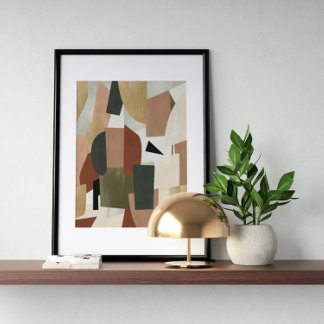 Wasserfarbenposter Abstrakt Geometrische moderne K Poster