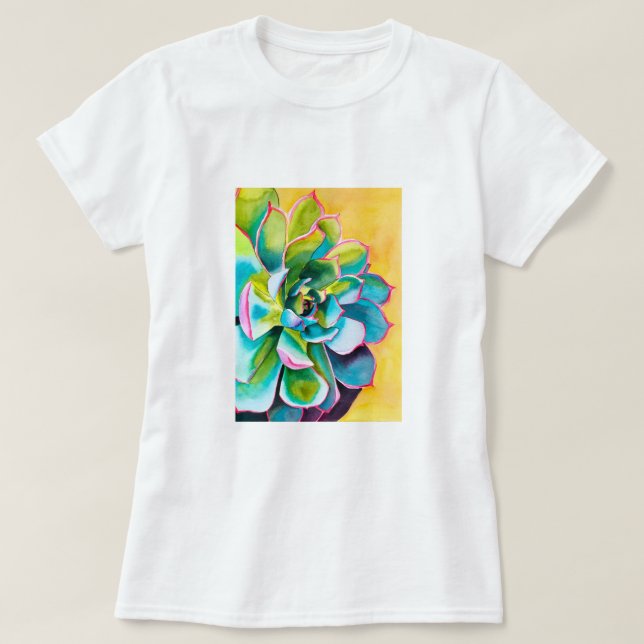 Wasserfarbenprächtig botanisch T-Shirt (Design vorne)