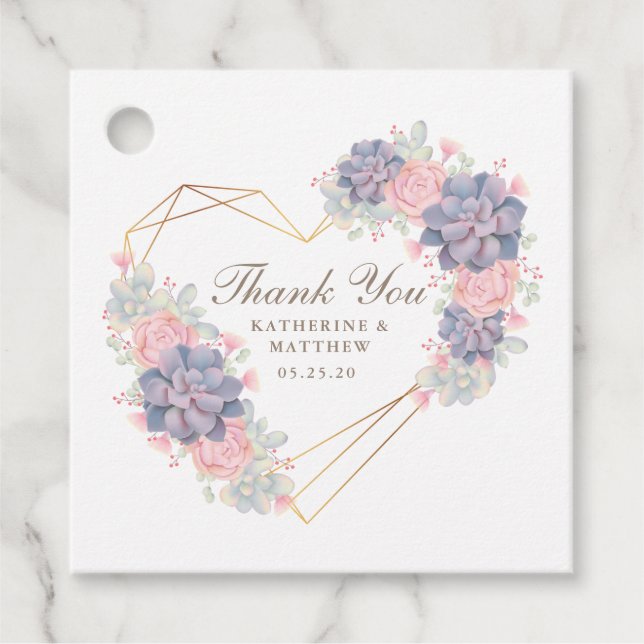 Wasserfarbenprächtige Hochzeit Geschenkanhänger (Vorderseite)