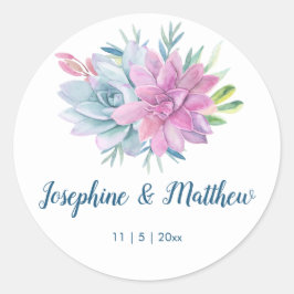 Wasserfarbenprächtige Hochzeit Runder Aufkleber