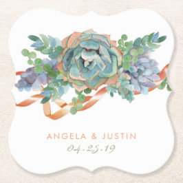 Wasserfarbenprächtige Hochzeit Untersetzer