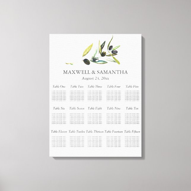Wasserfarbenprächtige Hochzeitsskala Botanisches O Leinwanddruck (Vorderseite)