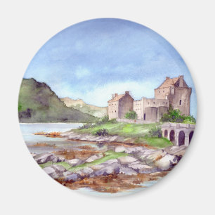 Wasserfarbenprägung des Eilean Donan Burg Magnet