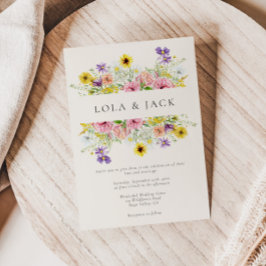 Wasserfarbenprägung Wildblume Meadow Wedding Einladung