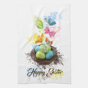 Wasserfarbenpräparate Ostereier Nest & Schmetterli Handtuch