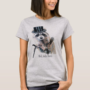 Wasserfarbenraccoon mit Top Hat Dapper Gentleman
