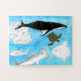 Wasserfarbenrätsel für Meerestiere, 30 Stück