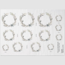 Wasserfarbenreath mit Blume Seidenpapier