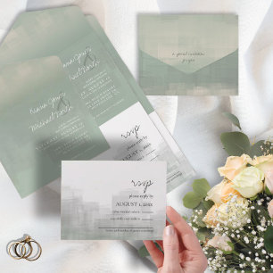 Wasserfarbenreflektionen Hochzeitssage ID774 All In One Einladung