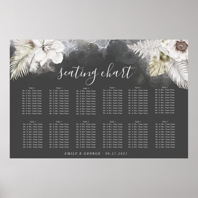 Wasserfarbenromantische, elegante Blumenkarte Poster (Vorne)