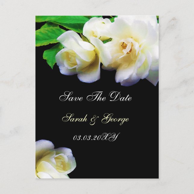 Wasserfarbenromantische Rose Save the Date Ankündigungspostkarte (Vorderseite)