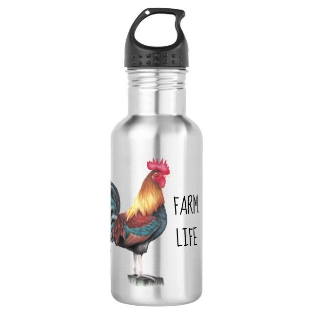 Wasserfarbenrooster Edelstahlflasche (Vorderseite)