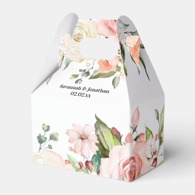 Wasserfarbenrosa Blumenzehen Geschenkschachtel (Vorderseite)