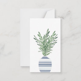 Wasserfarbenrosemary und Blauer Streifen Mitteilungskarte