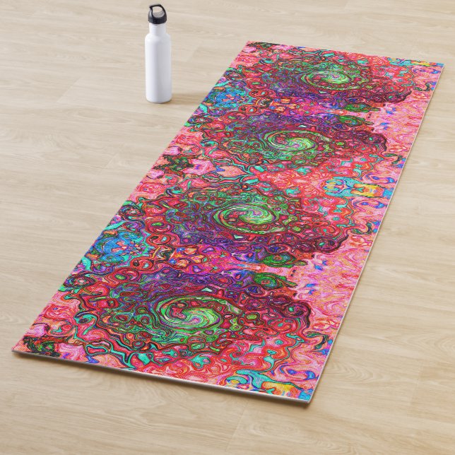 Wasserfarbenroter Groovy Abstrakt Retro Liquid Swi Yogamatte (Beispiel)