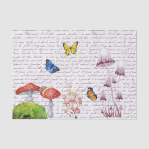 Wasserfarbenschmetterling-Decoute-Pilz Seidenpapier