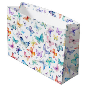 Wasserfarbenschmetterling Große Geschenktasche Geschenktüte