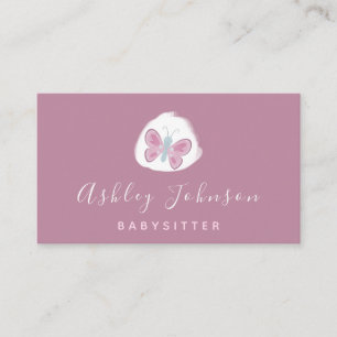 Wasserfarbenschmetterling Hübsch Pink Babysitter E Visitenkarte