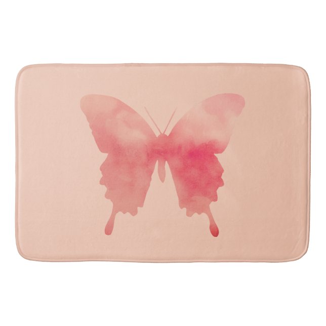 Wasserfarbenschmetterling - Korallen und Pfirsich Badematte (Vorderseite)