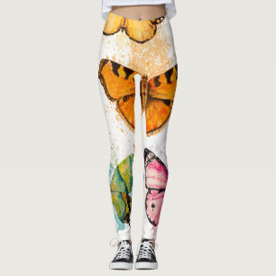 Wasserfarbenschmetterling Nahtloses zartes Muster Leggings