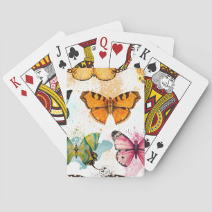 Wasserfarbenschmetterling Nahtloses zartes Muster Spielkarten