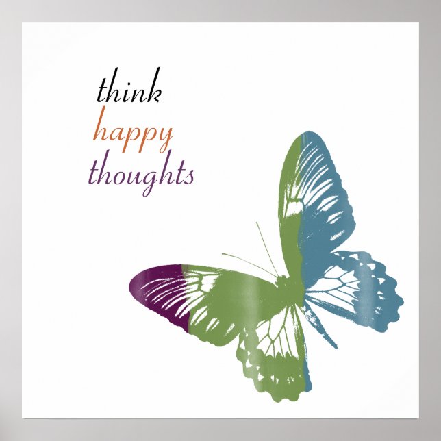 Wasserfarbenschmetterling Poster (Vorne)