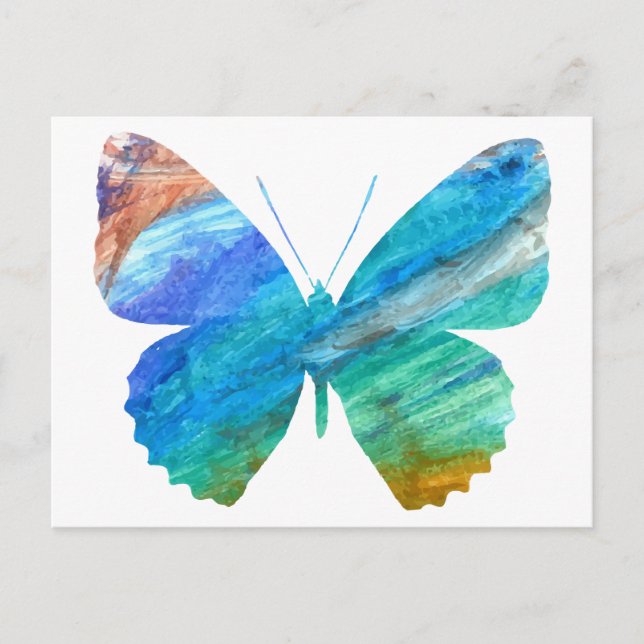 Wasserfarbenschmetterling Postkarte (Vorderseite)