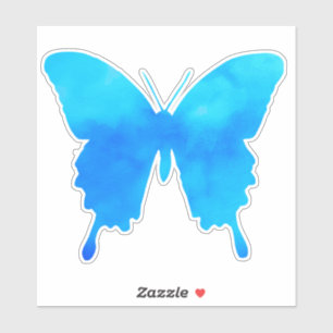 Wasserfarbenschmetterling - Schatten von Sky Blue Aufkleber
