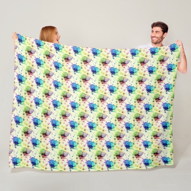 Wasserfarbenschmetterlinge Fleece Blanket (Beispiel)