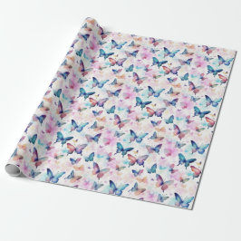 Wasserfarbenschmetterlinge: glatternde Schönheit Geschenkpapier