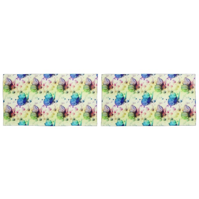Wasserfarbenschmetterlinge Pillowcases Kissenbezug (Vorderseite-Set)
