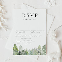 Wasserfarbenschnee Evergreen Forest Winter Wedding