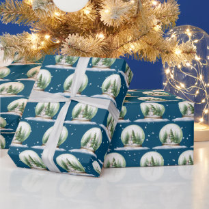 Wasserfarbenschneemann im Schneeglobe Geschenkpapier