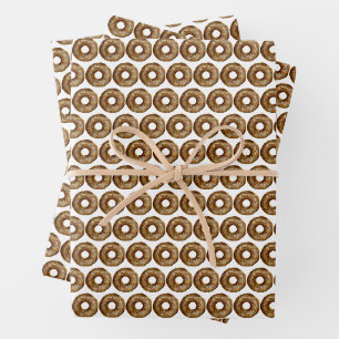 Wasserfarbenschokolade Sprinkle Donuts Muster Geschenkpapier Set