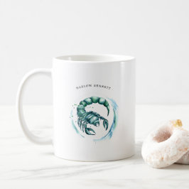 Wasserfarbenscorpio Astrologie Zodiac | Monogramm Kaffeetasse