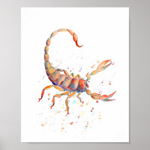 Wasserfarbenscorpion Poster