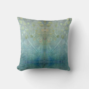 Wasserfarbenscroll Swirl Moderne Blume texturiert Kissen
