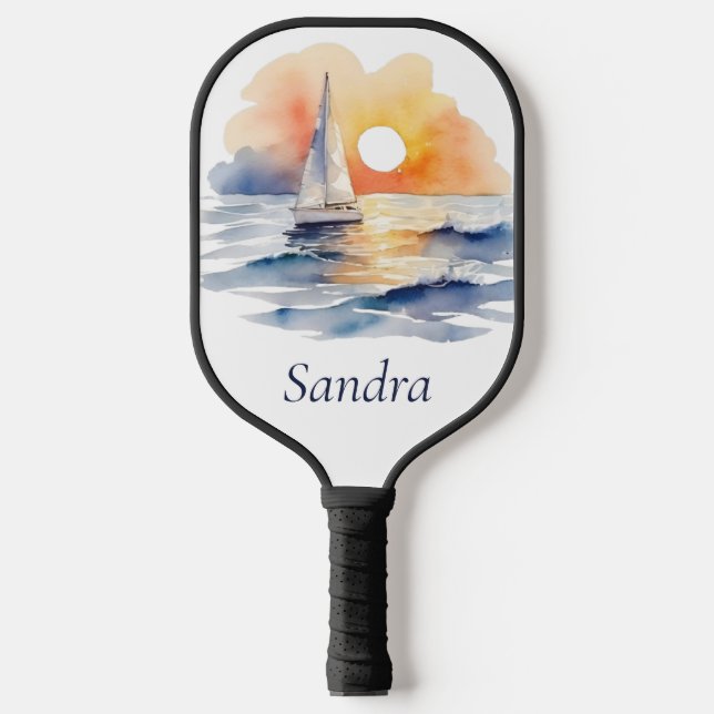 Wasserfarbensegeln Sailboat Wassersportzentrum Was Pickleball Schläger (Vorderseite)
